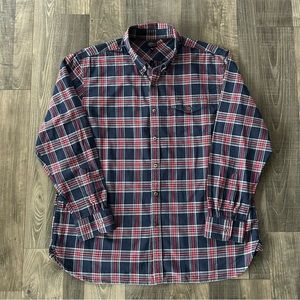 LL Bean Button Down Plaid Shirt 
100% cotton 
Men’s XL 
Navy Red White
